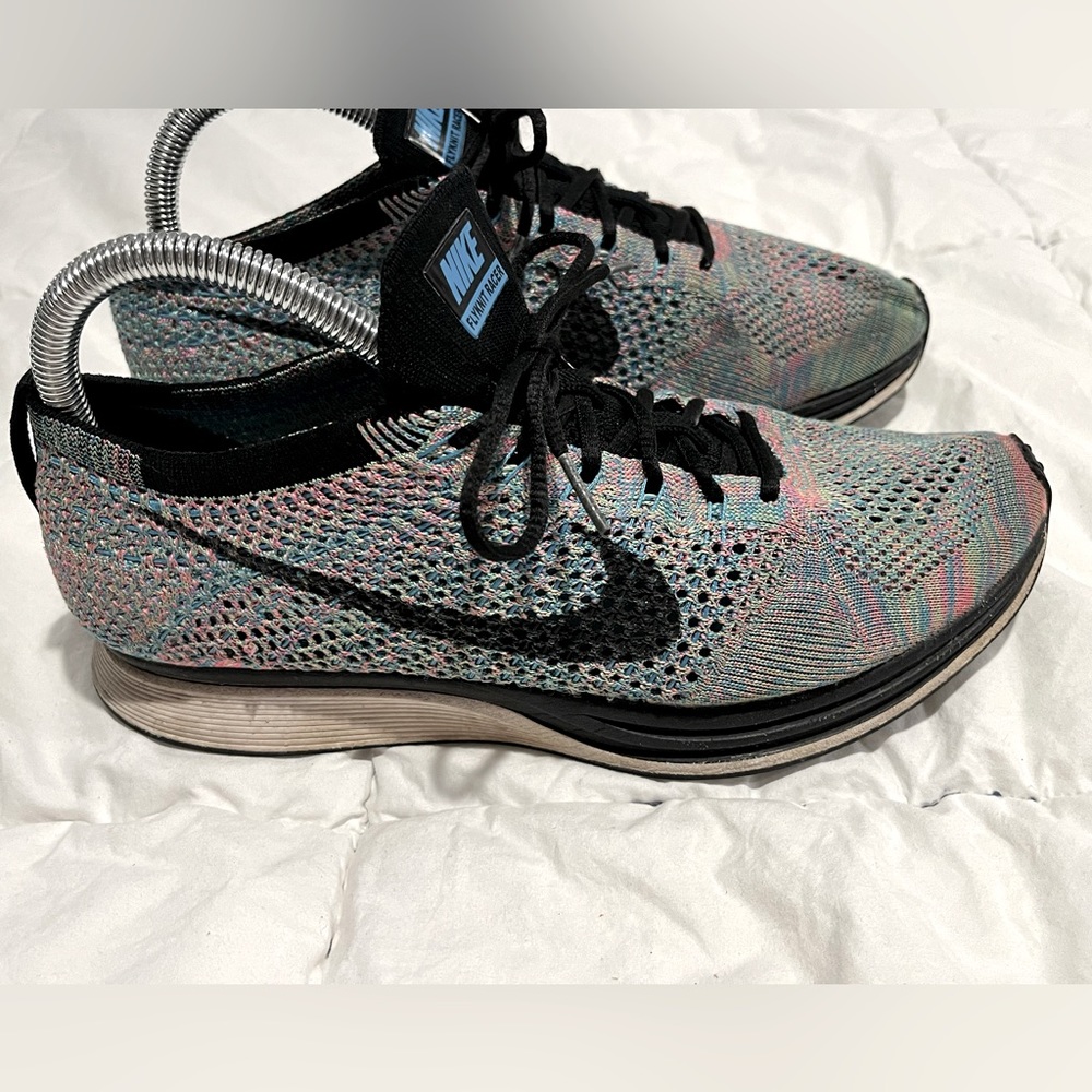 Nike Air Max Flyknit multicolor running shoes, size 8.5